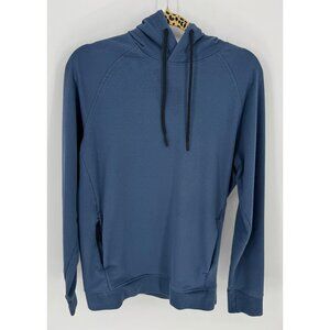 Blue Unisex Pullover Long Sleeve Thumb Hole Everyday Active Hoodie